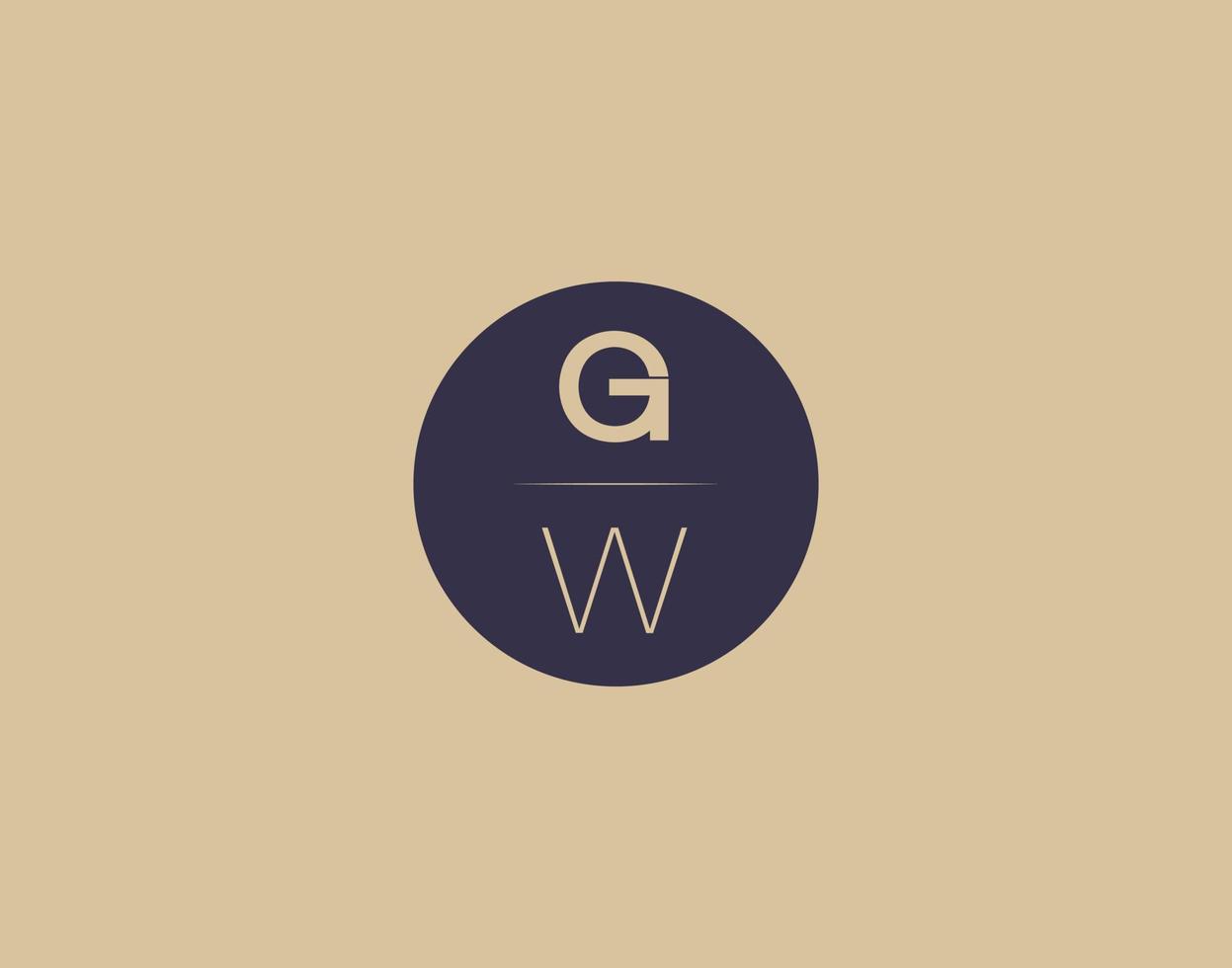 gw brief modern elegant logo ontwerp vector afbeeldingen