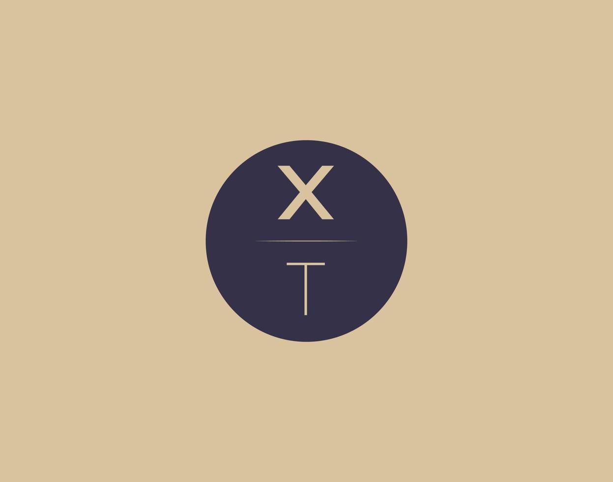 xt brief modern elegant logo ontwerp vector afbeeldingen