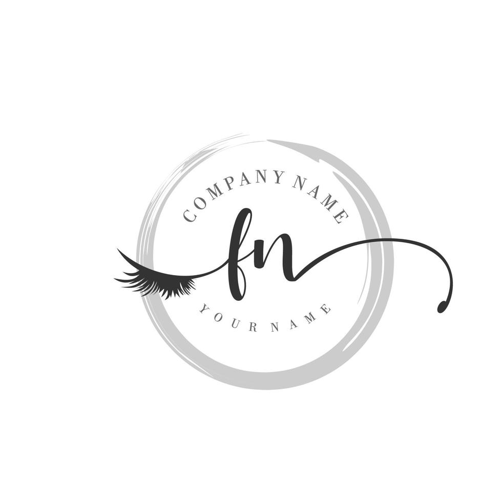 eerste fn logo handschrift schoonheid salon mode modern luxe monogram vector