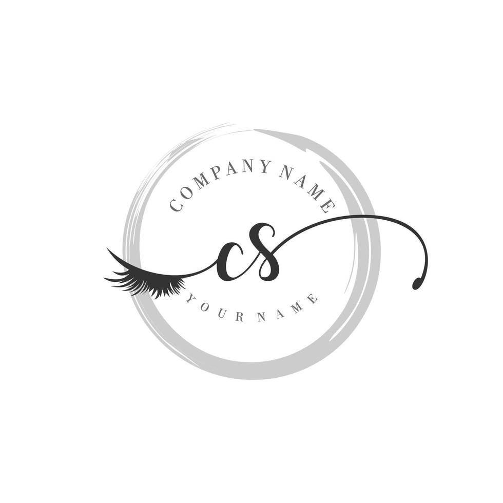 eerste cs logo handschrift schoonheid salon mode modern luxe monogram vector