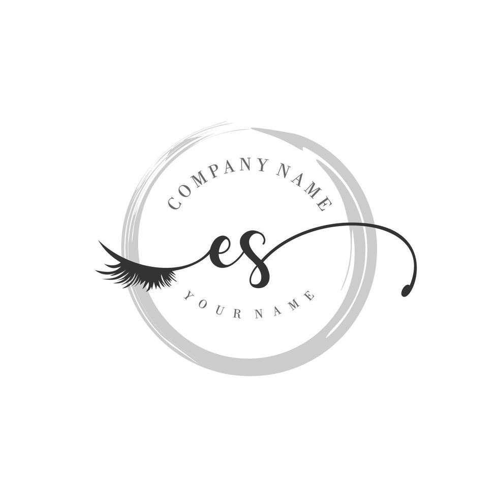 eerste es logo handschrift schoonheid salon mode modern luxe monogram vector