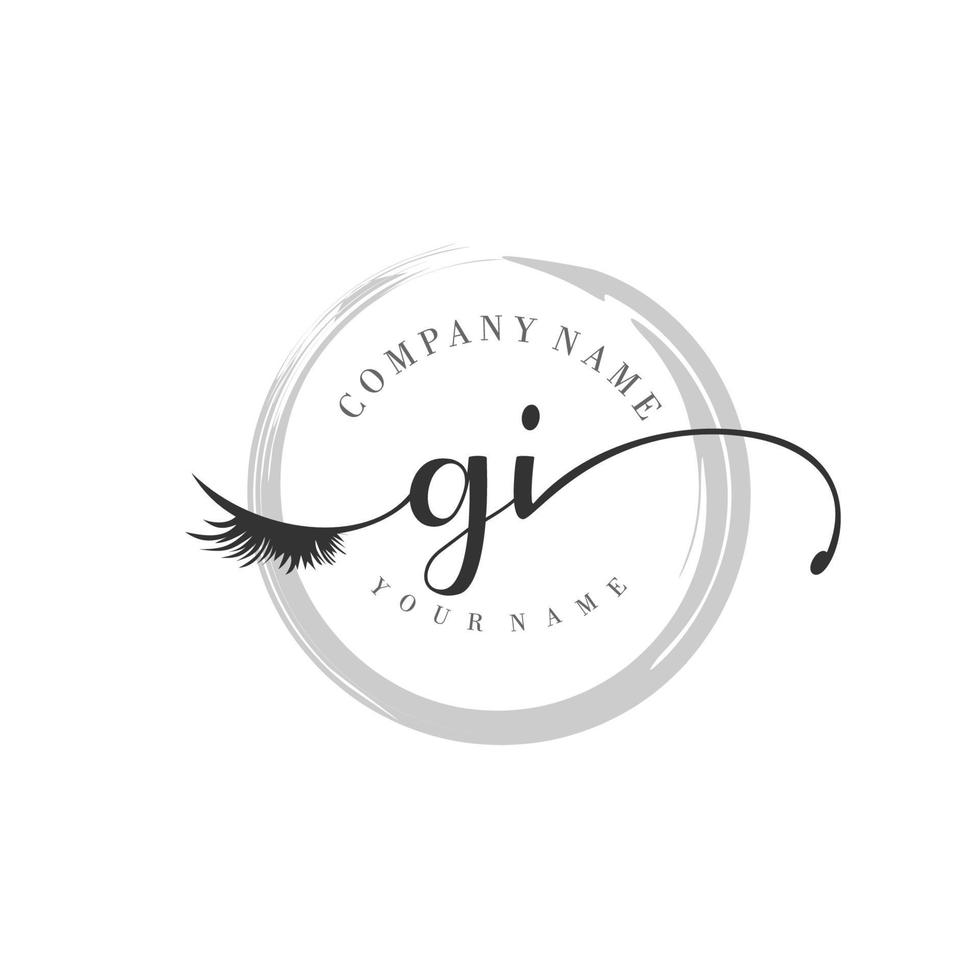 eerste gi logo handschrift schoonheid salon mode modern luxe monogram vector