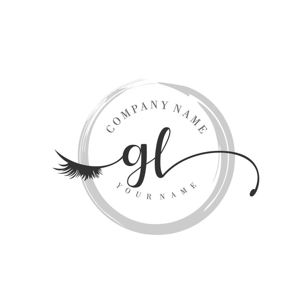 eerste gl logo handschrift schoonheid salon mode modern luxe monogram vector
