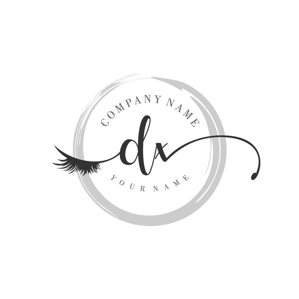 eerste dx logo handschrift schoonheid salon mode modern luxe monogram vector