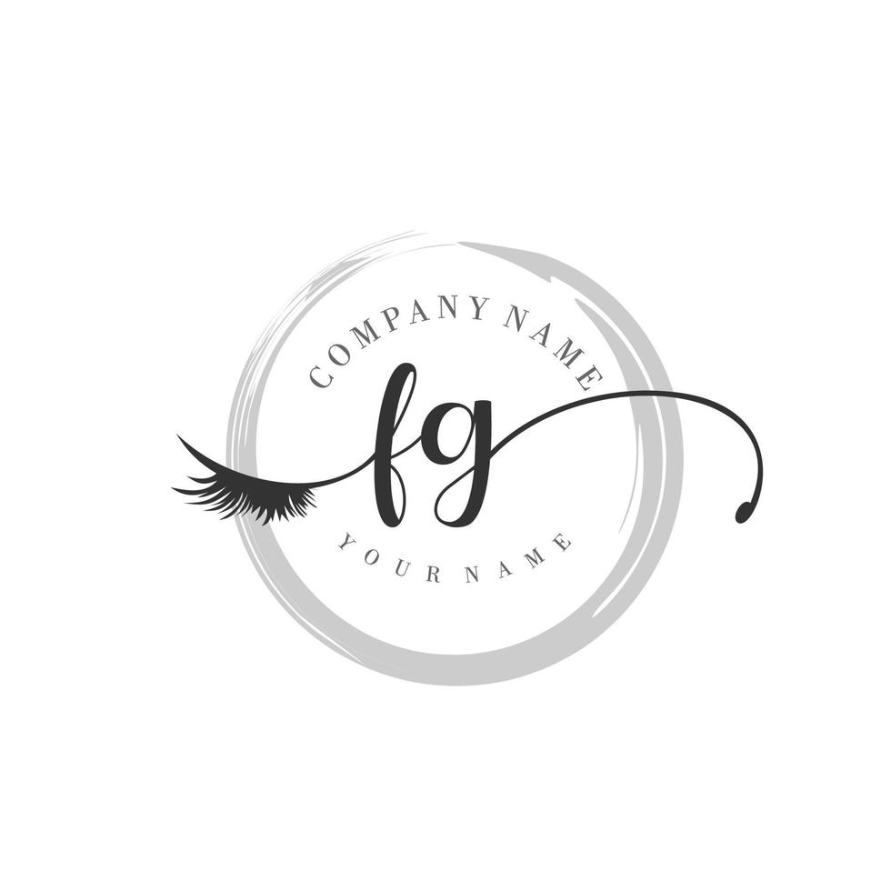 eerste fg logo handschrift schoonheid salon mode modern luxe monogram vector