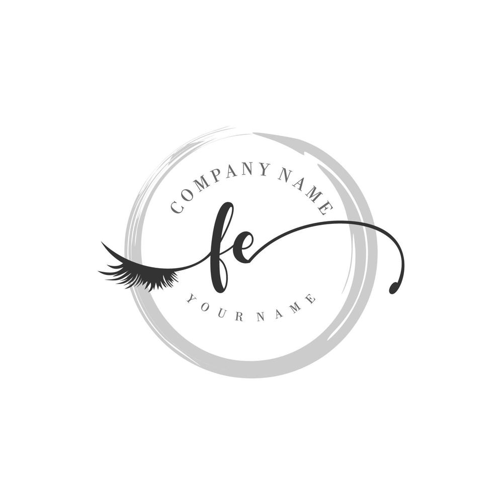 eerste fe logo handschrift schoonheid salon mode modern luxe monogram vector