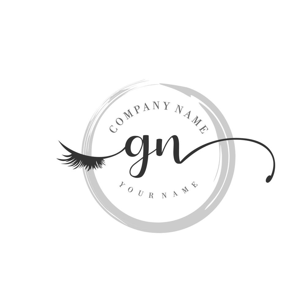 eerste gn logo handschrift schoonheid salon mode modern luxe monogram vector