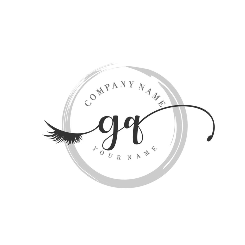 eerste gq logo handschrift schoonheid salon mode modern luxe monogram vector