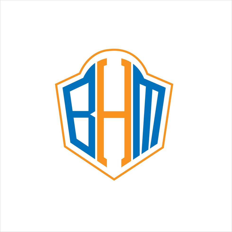 bhm abstract monogram schild logo ontwerp Aan wit achtergrond. bhm creatief initialen brief logo. vector