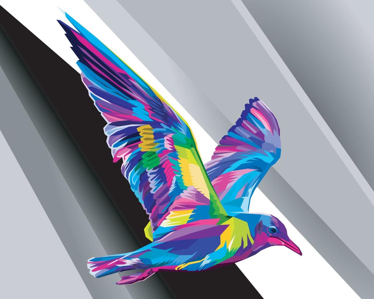 kleurrijk vliegend adelaar Aan knal kunst stijl. vector illustratie.