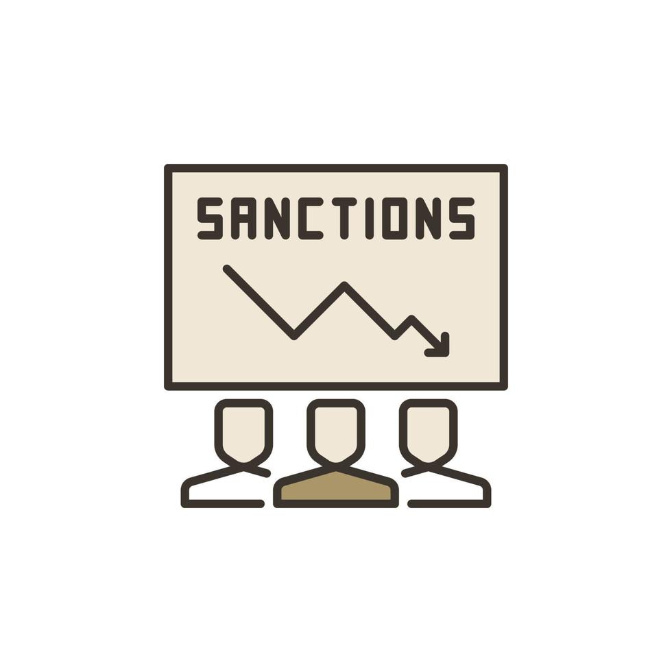 politiek of economisch sancties vector concept gekleurde icoon of teken