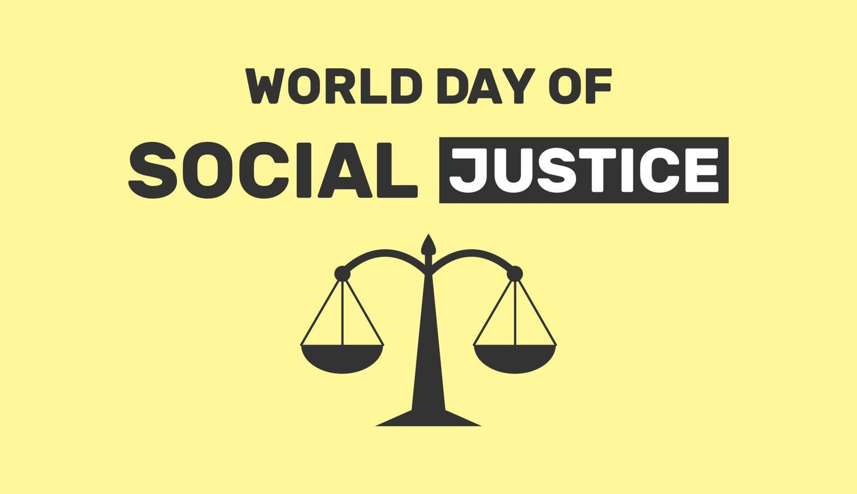 vector illustratie van vieren wereld dag van sociaal gerechtigheid