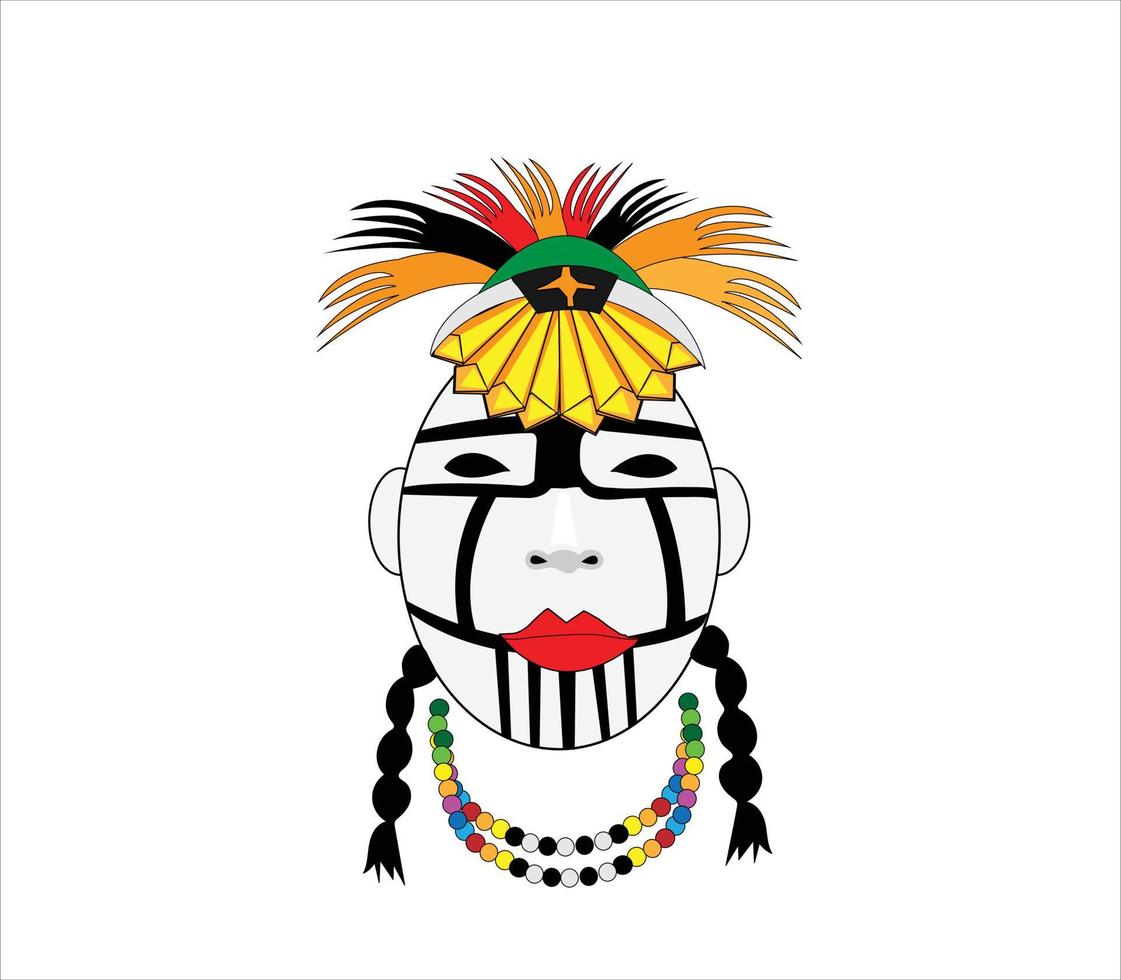 inheems gezicht kunst vector illustratie
