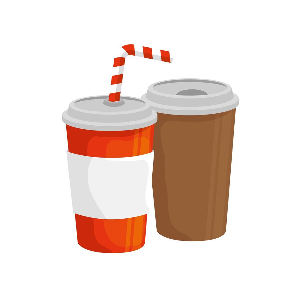 heerlijke frisdrank dranken fastfood pictogram vector