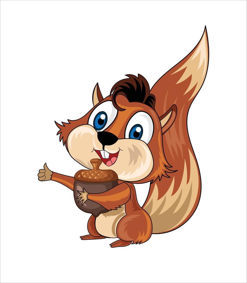 schattig eekhoorn mascotte tekenfilm vector