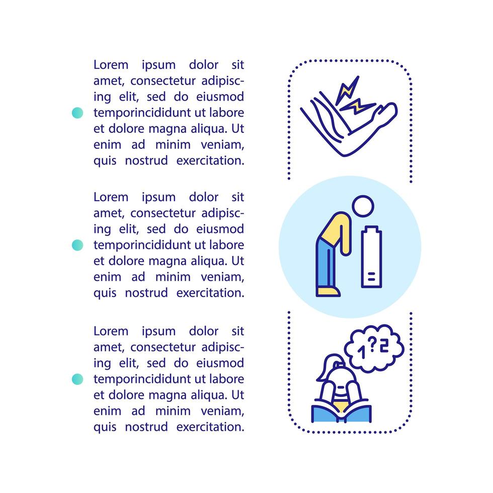 cfs symptomen concept pictogram met tekst vector