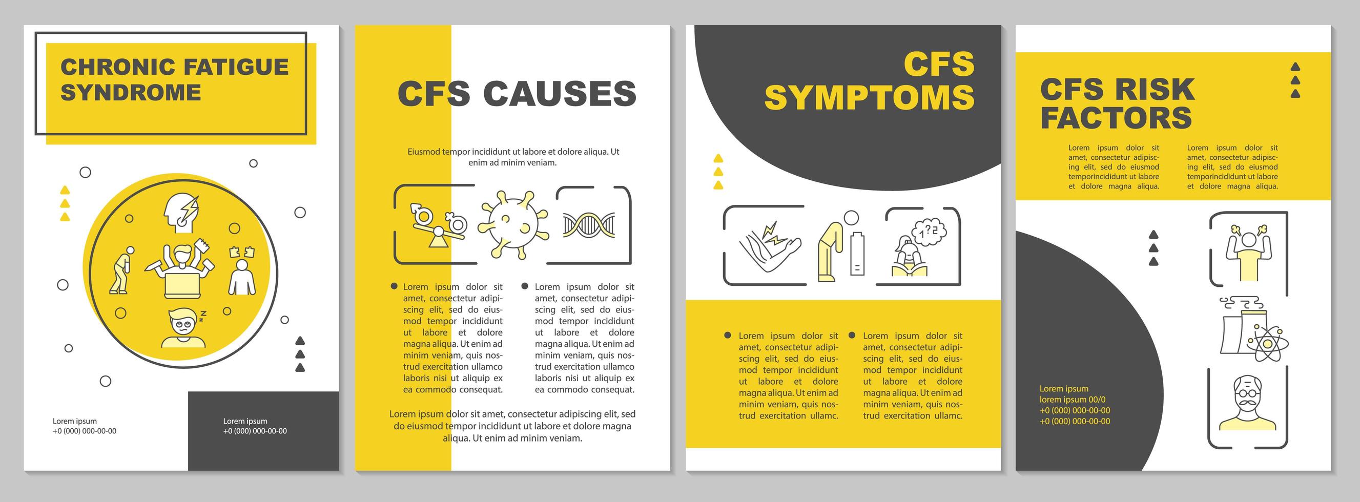 brochure sjabloon voor chronisch vermoeidheidssyndroom vector