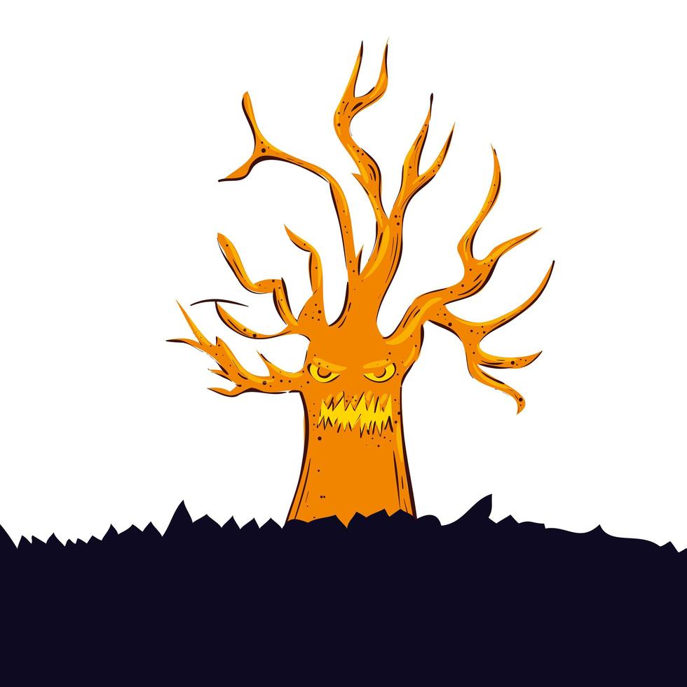 achtervolgd droge boom geïsoleerde pictogram vector