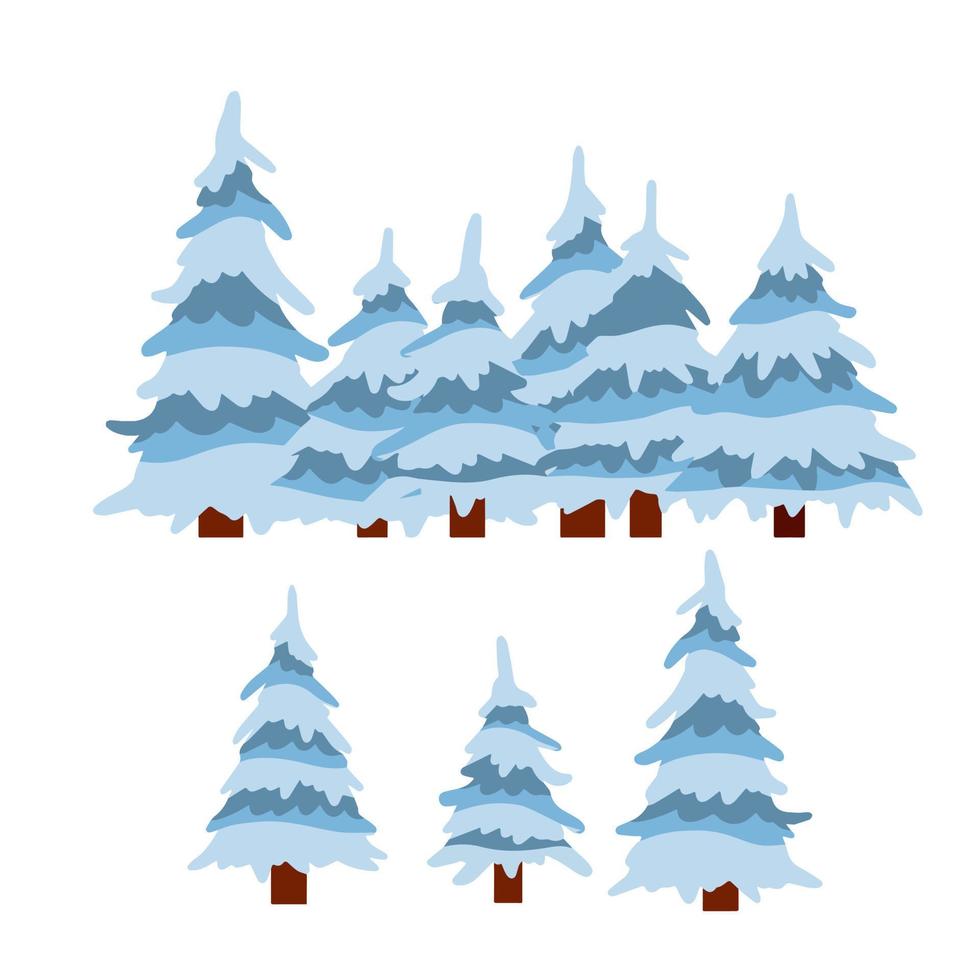 winter boom. sneeuw Aan takken. element van natuur en bossen. tekenfilm vlak illustratie. verkoudheid seizoen. nieuw jaar en Kerstmis decoraties vector