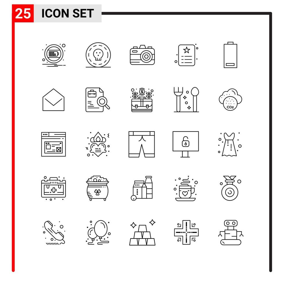 25 algemeen pictogrammen voor website ontwerp afdrukken en mobiel apps. 25 schets symbolen tekens geïsoleerd Aan wit achtergrond. 25 icoon pak. vector