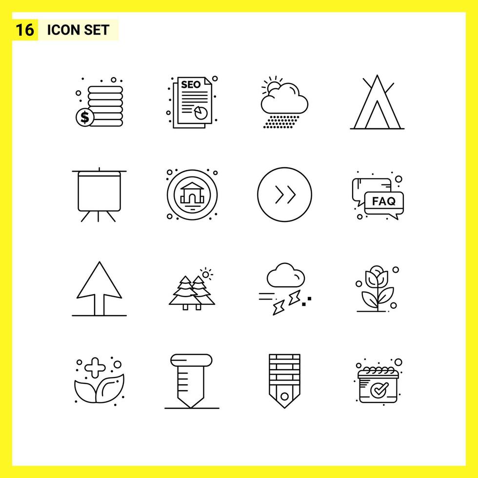 16 icoon set. gemakkelijk lijn symbolen. schets teken Aan wit achtergrond voor website ontwerp mobiel toepassingen en afdrukken media. vector