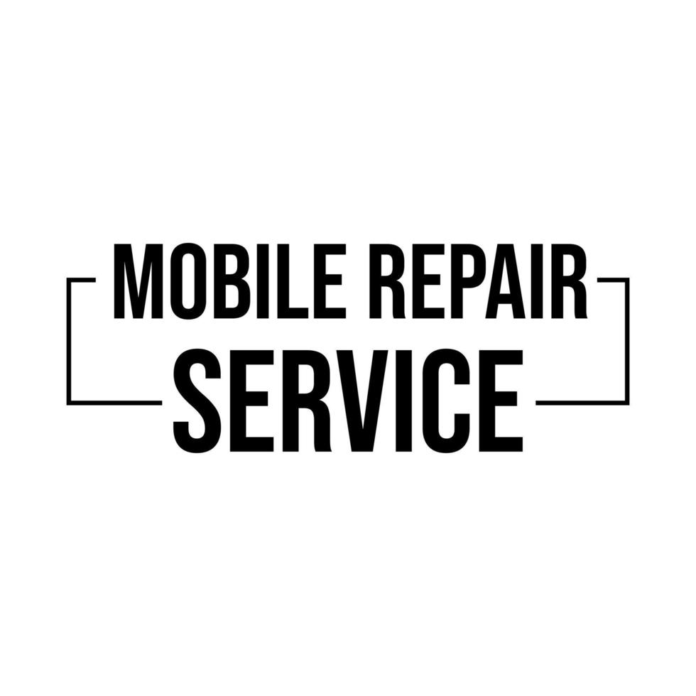 mobiel reparatie onderhoud icoon etiket teken ontwerp vector