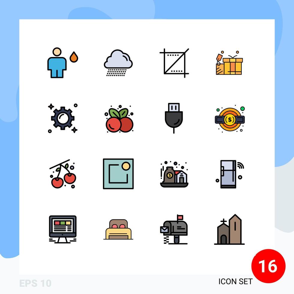reeks van 16 modern ui pictogrammen symbolen tekens voor uitrusting bruiloft Bijsnijden liefde geschenk bewerkbare creatief vector ontwerp elementen