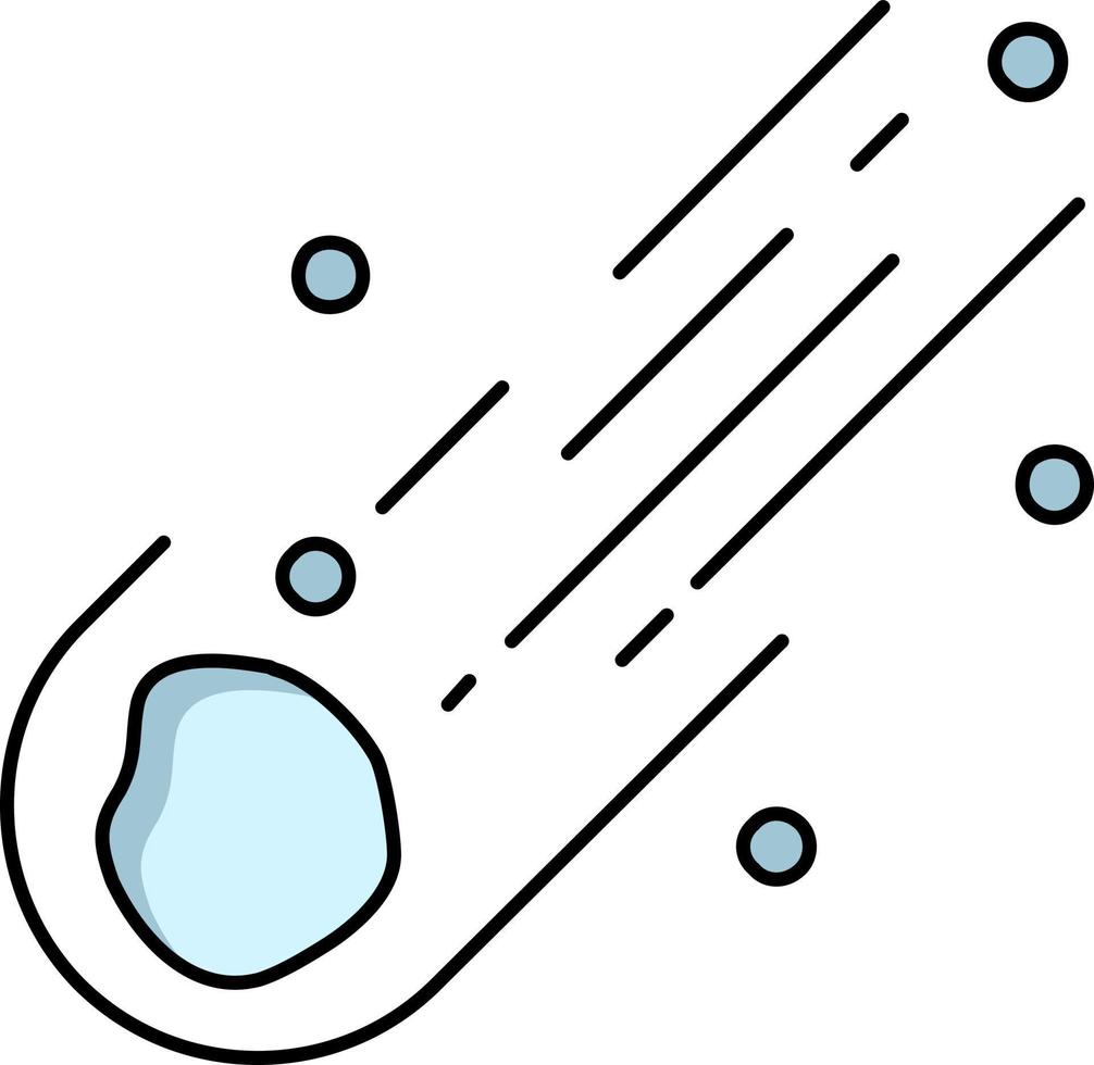 asteroïde astronomie meteoor ruimte komeet vlak kleur icoon vector