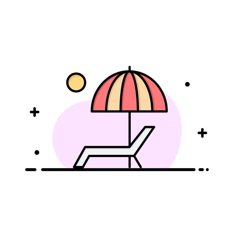 strand paraplu bank genieten zomer bedrijf logo sjabloon vlak kleur vector