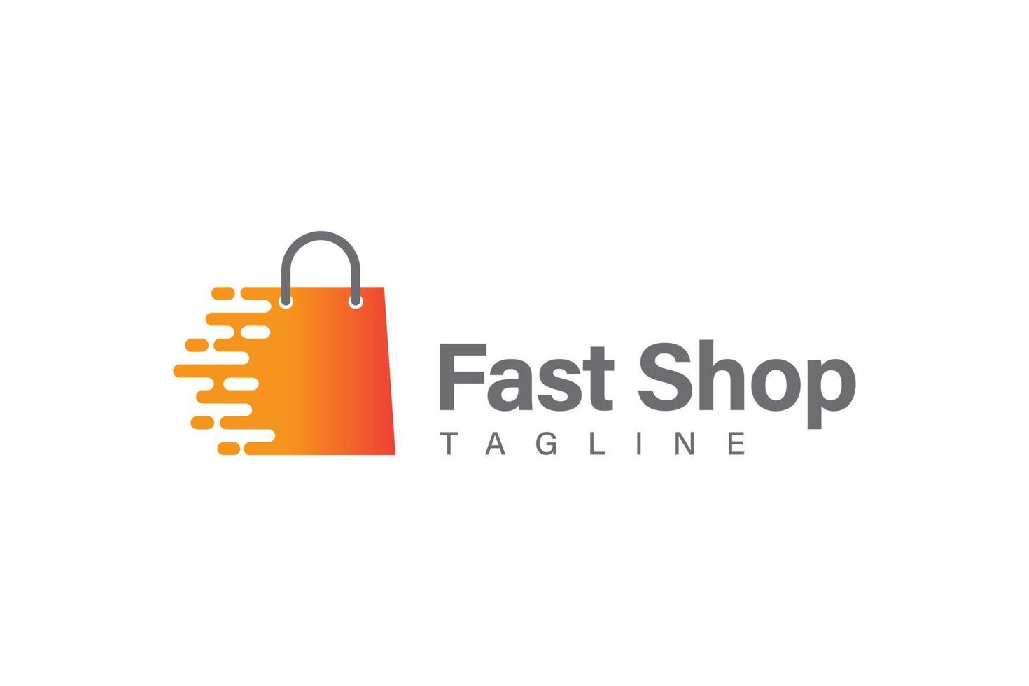 snel boodschappen doen logo ontwerp vector