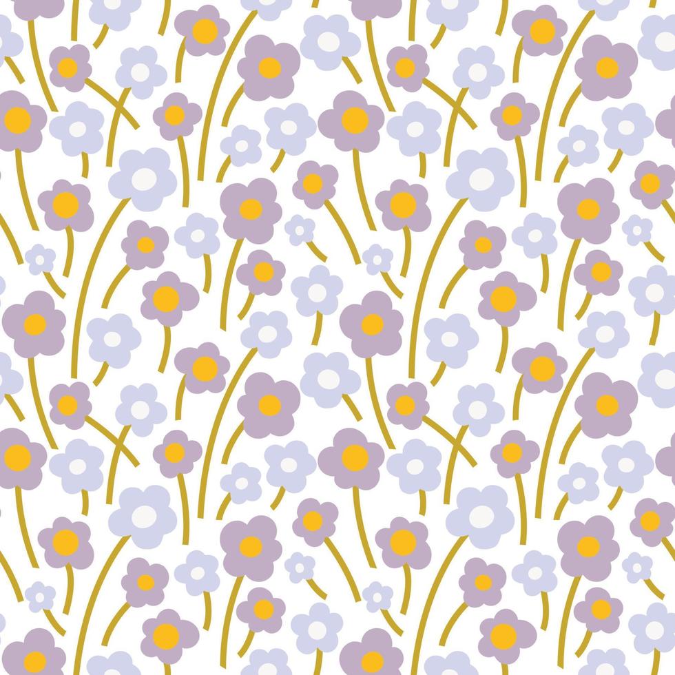 naadloos patroon met blauw en lila abstract bloemen Aan een wit achtergrond, vector.print vector