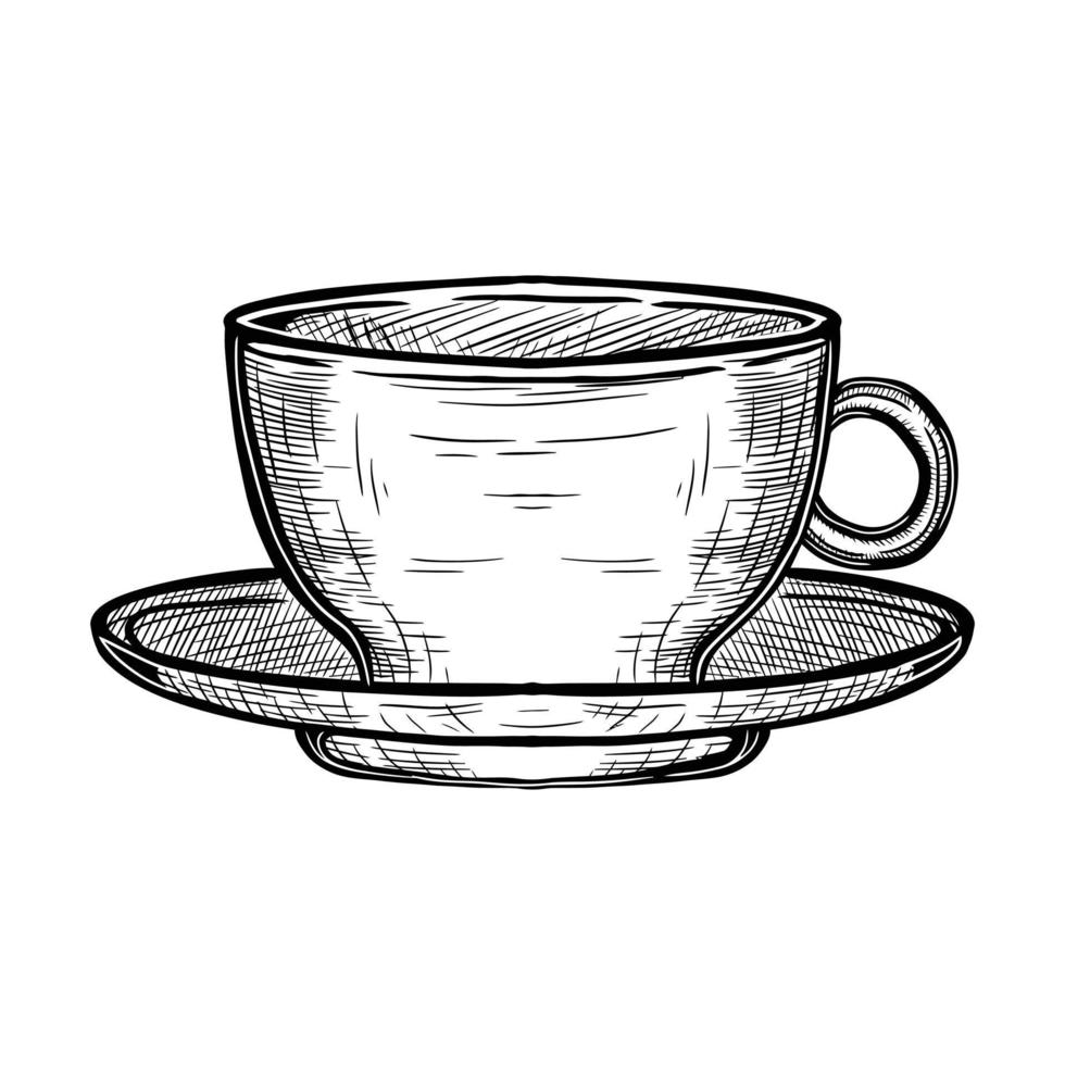 hand- getrokken kop koffie vector illustratie