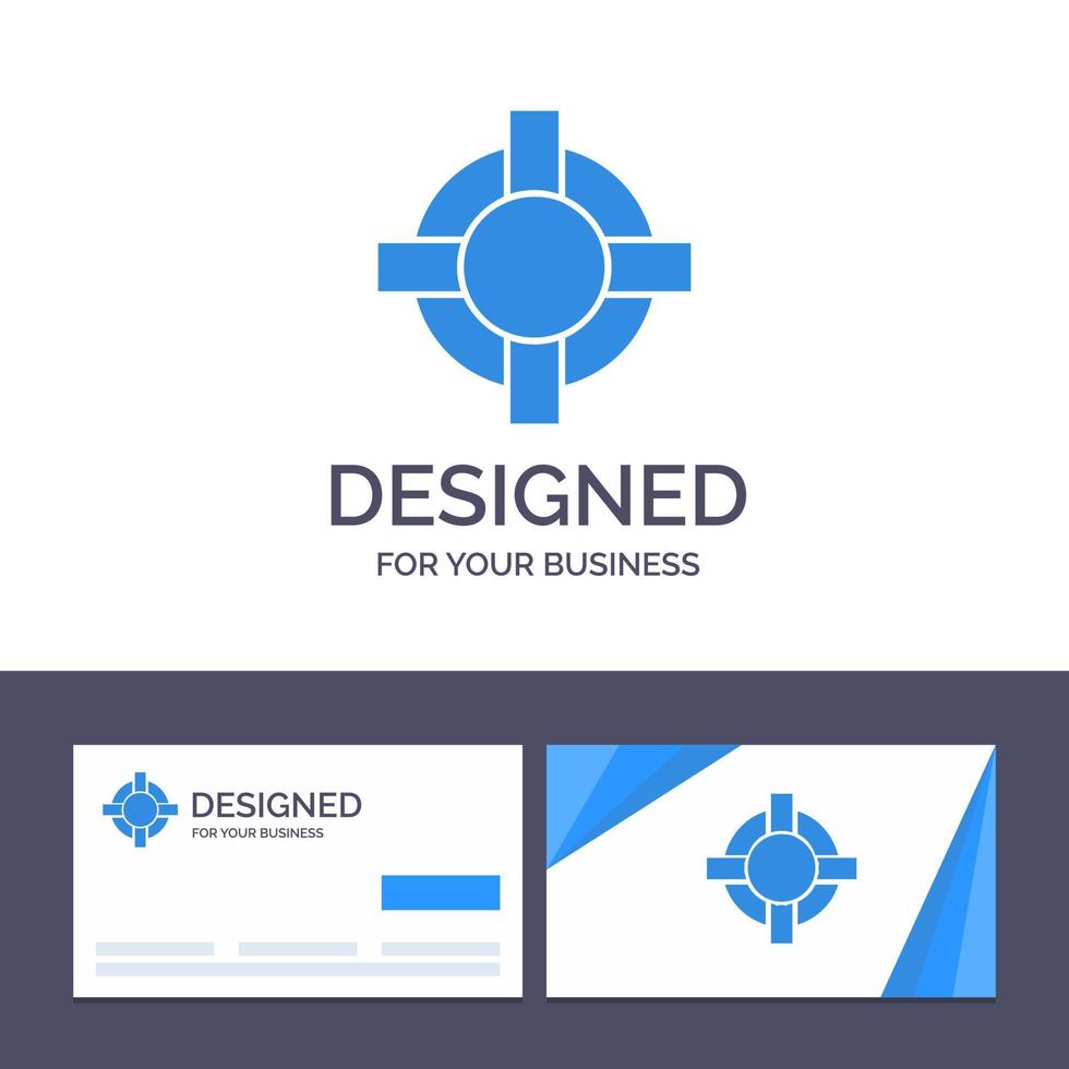 creatief bedrijf kaart en logo sjabloon helpen redder in nood ondersteuning vector illustratie
