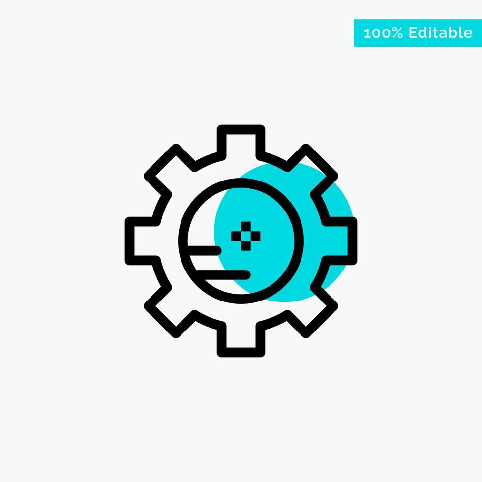 uitrusting instelling laboratorium chemie turkoois hoogtepunt cirkel punt vector icoon