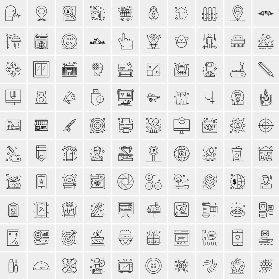 100 bedrijf pictogrammen voor web en afdrukken materiaal vector