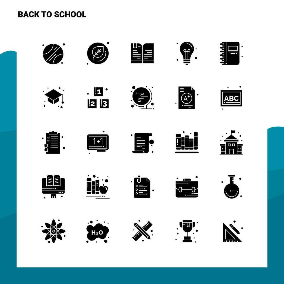 25 terug naar school- icoon reeks solide glyph icoon vector illustratie sjabloon voor web en mobiel ideeën voor bedrijf bedrijf