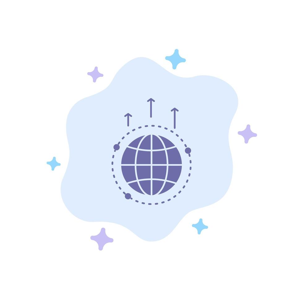 wereldbol bedrijf communicatie verbinding globaal wereld blauw icoon Aan abstract wolk achtergrond vector