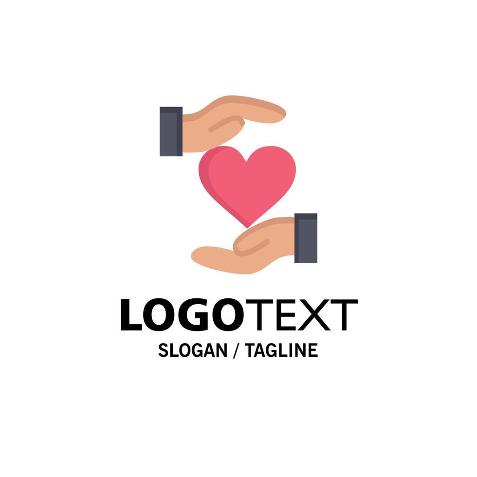 hart geven hand- favoriete liefde bedrijf logo sjabloon vlak kleur vector