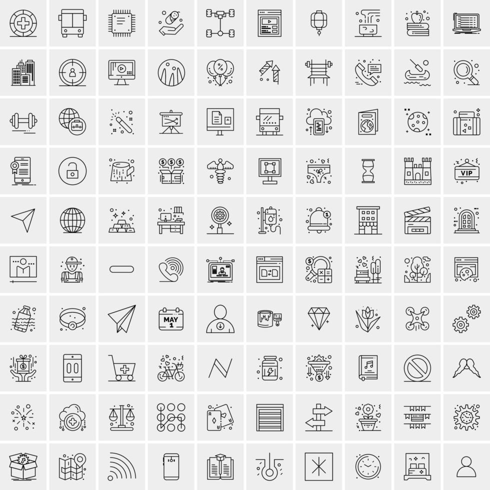 100 bedrijf pictogrammen voor web en afdrukken materiaal vector