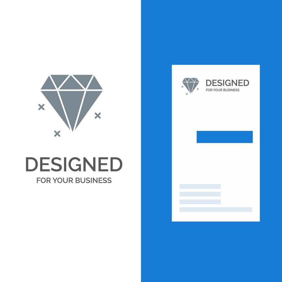 diamant sieraden grijs logo ontwerp en bedrijf kaart sjabloon vector