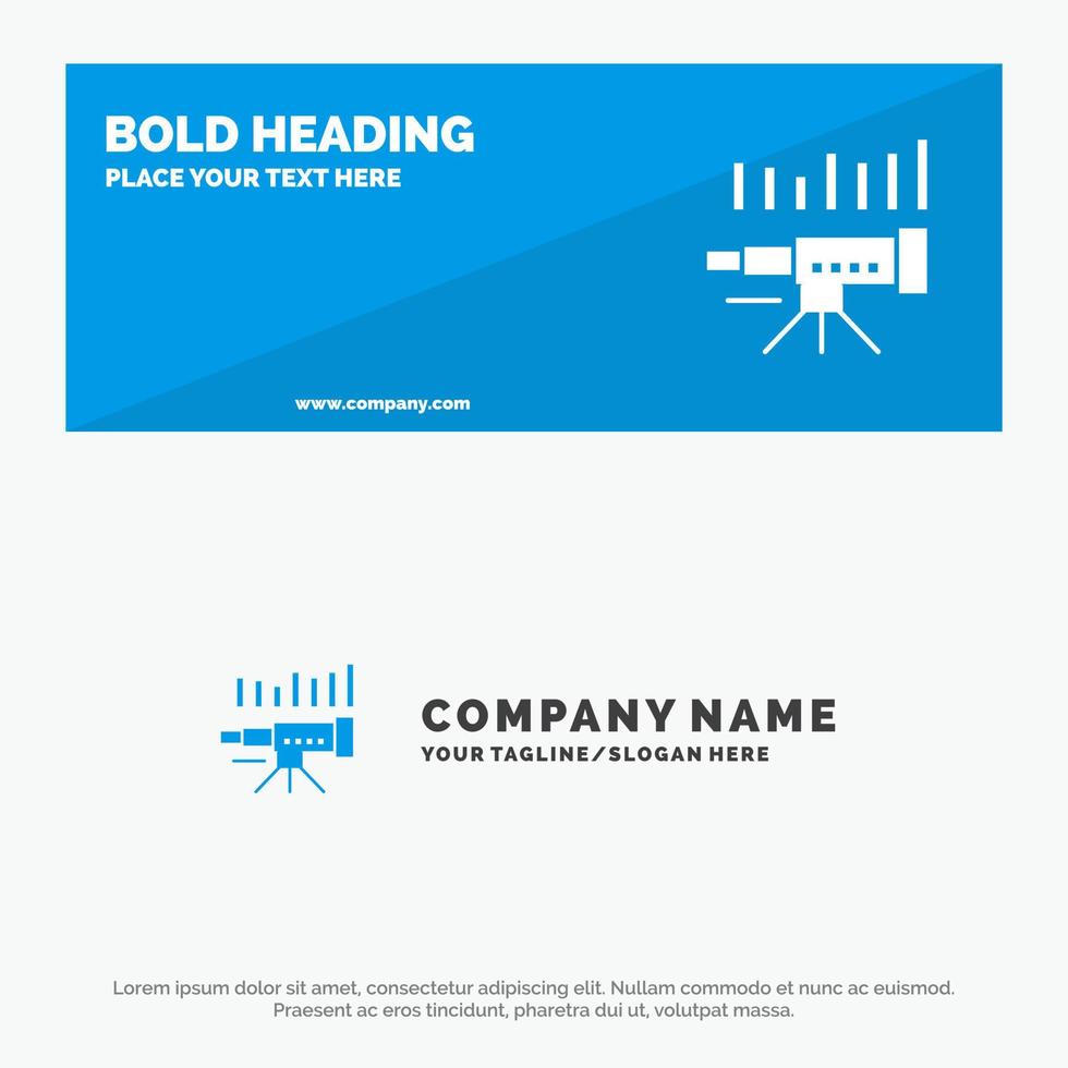 telescoop bedrijf voorspelling voorspelling markt neiging visie solide icoon website banier en bedrijf logo sjabloon vector