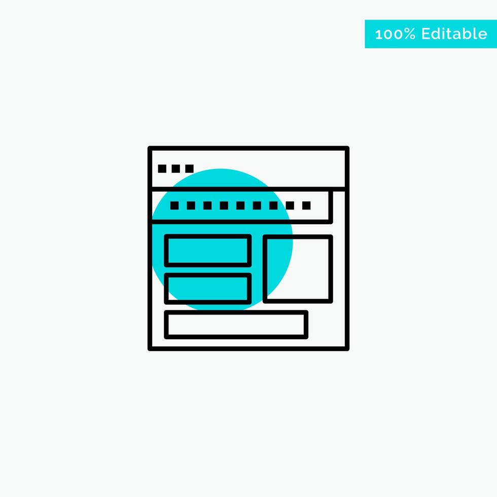 website browser bedrijf zakelijke bladzijde web webpagina turkoois hoogtepunt cirkel punt vector icoon
