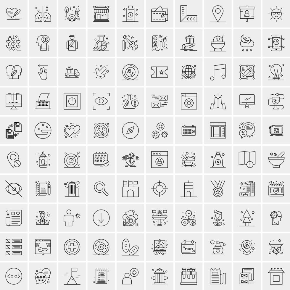 100 bedrijf pictogrammen voor web en afdrukken materiaal vector