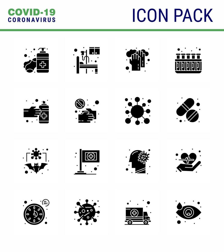 covid19 corona virus besmetting het voorkomen blauw icoon 25 pak zo net zo handen laboratorium gezondheidszorg buizen chemie virale coronavirus 2019november ziekte vector ontwerp elementen