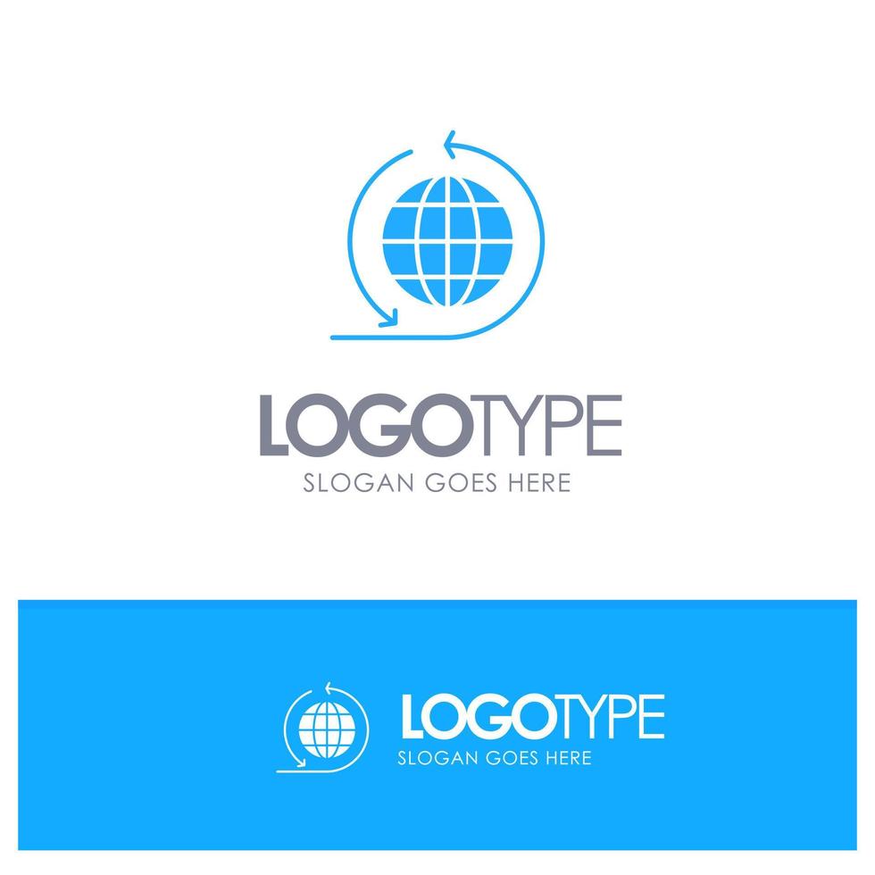 globaal bedrijf bedrijf netwerk globaal blauw solide logo met plaats voor slogan vector