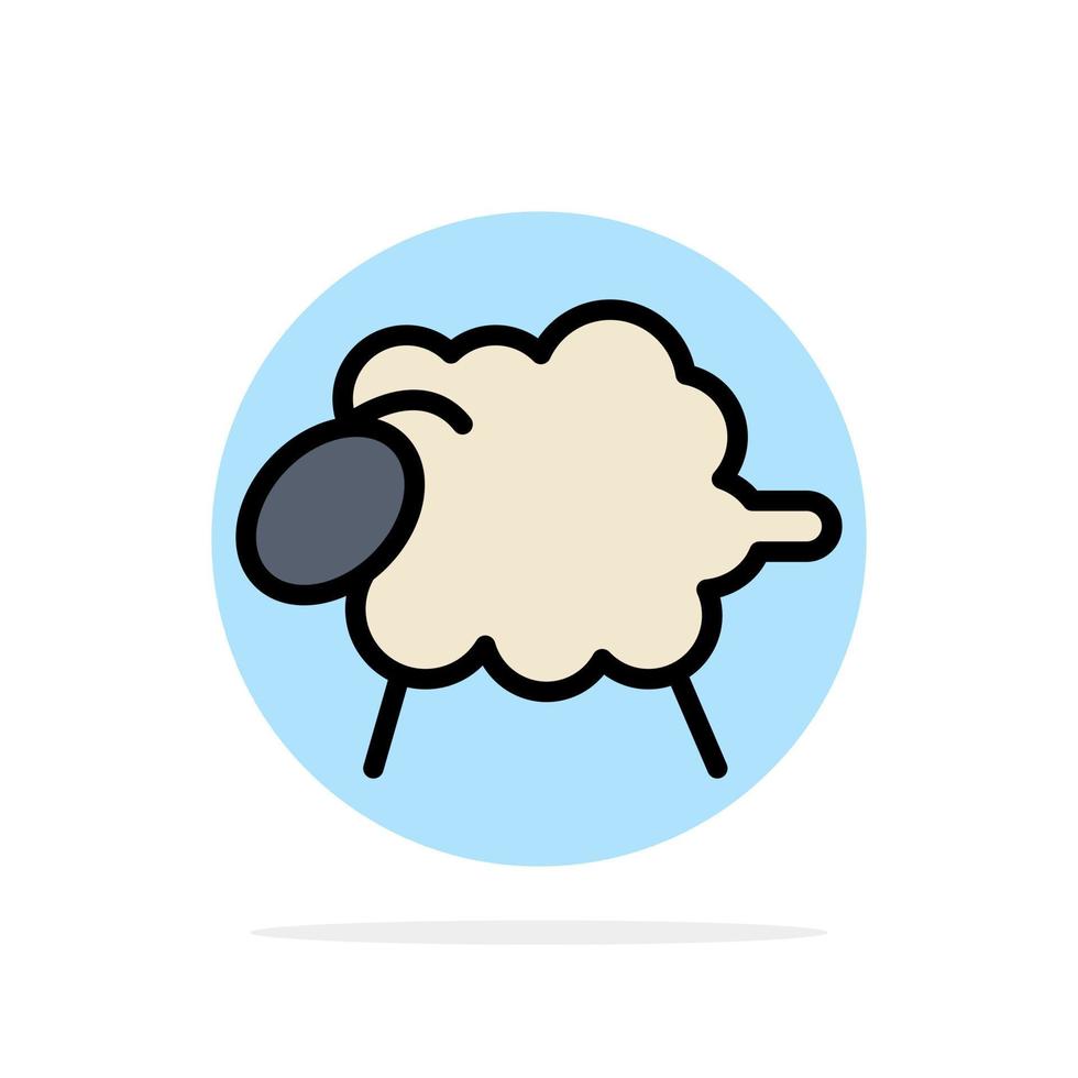 lam schapen wol Pasen abstract cirkel achtergrond vlak kleur icoon vector