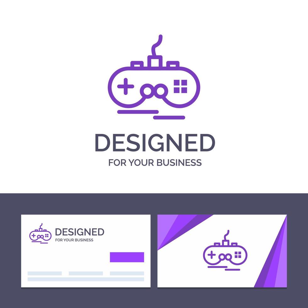 creatief bedrijf kaart en logo sjabloon bedieningshendel draadloze xbox gamepad vector illustratie