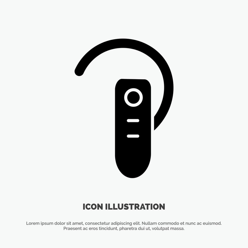 medeplichtig Bluetooth oor koptelefoon koptelefoon solide glyph icoon vector