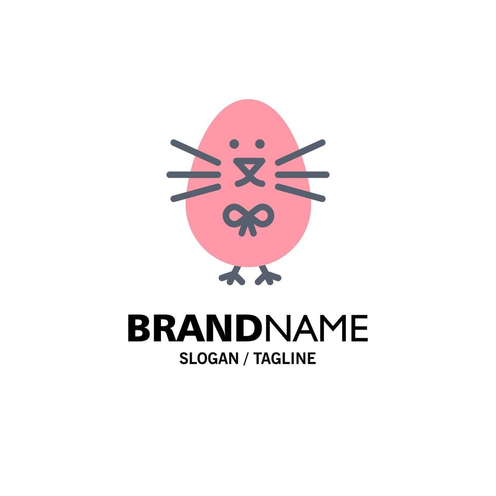 kip Pasen baby gelukkig bedrijf logo sjabloon vlak kleur vector