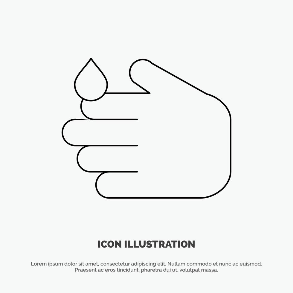 schoonmaak hand- zeep wassen lijn icoon vector
